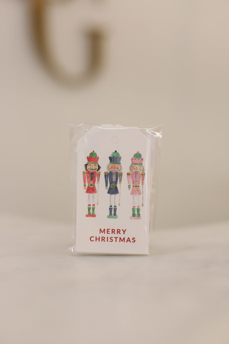 Gift Tag, Watercolor Nutcracker Trio