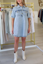 Denim Pocket Swing Shirt Dress