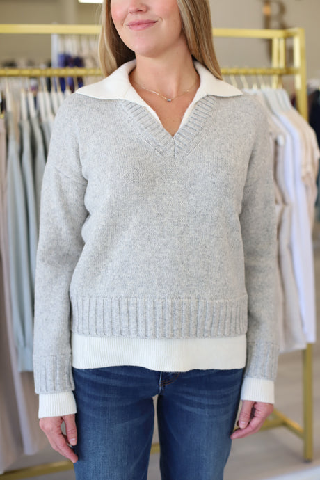 Long Sleeve Twofer Sweater