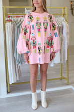 Nutcracker Band Balloon Sleeve Sweatshirt Dress