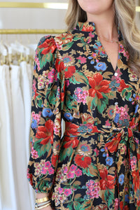 Hazel Dress, Midnight Petals