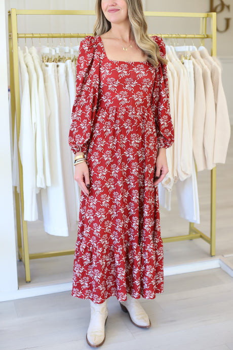 Natalie Dress, Ribbon Bouquet Red