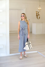 Indigo Check Wrap Waist Top