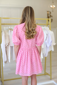 London Dress, Pink Marigolds