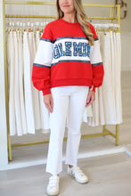 Licensed Ole Miss Colorblock Jewel Letter Sweatshirt