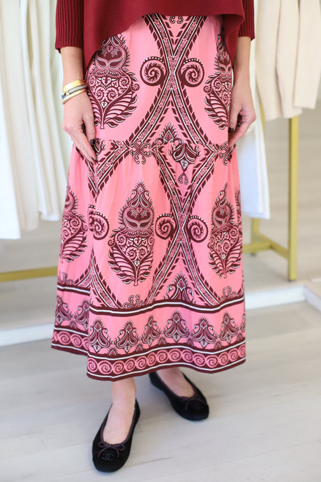 Ada Skirt, Salmon Motifs