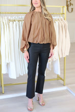Camel Balloon Sleeve Top