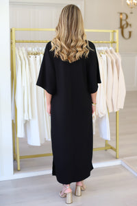 Amanda Throw On Maxi Dress, Black