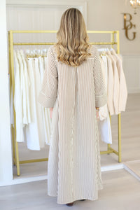 Devin Stripe Maxi Dress, Caramel