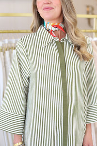 Devin Stripe Maxi Dress, Olive