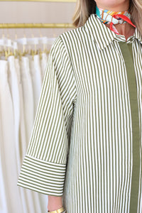Devin Stripe Maxi Dress, Olive