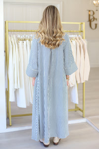 Devin Stripe Maxi Dress, Indigo