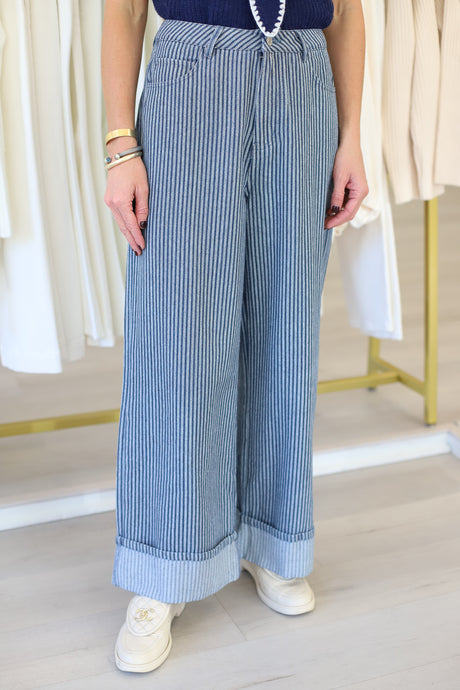 Stripe Wide Leg Jean