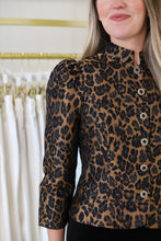 Leopard Stand Collar Cropped Jacket