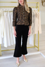 Leopard Stand Collar Cropped Jacket