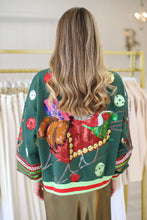 Dark Green Vintage Jingle Bell Santa Sweatshirt