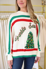 Striped "Sparkle Season" Long Sleeve Sweater