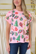 Light Pink Christmas Icons Tee