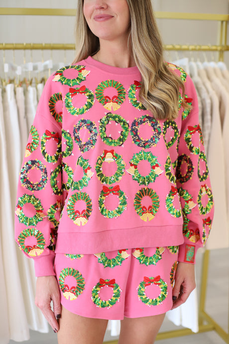 Hot Pink Multi Wreaths Sweatshirt