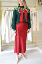 Dark Green and Red Wreath Around Neck Sweater