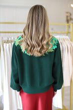 Dark Green and Red Wreath Around Neck Sweater