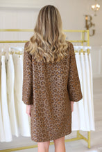 Golden Leopard Collard Bell Sleeve Dress