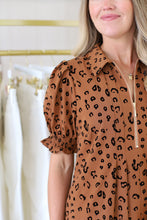 Leopard Zip Front Collared Dress