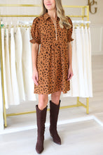 Leopard Zip Front Collared Dress