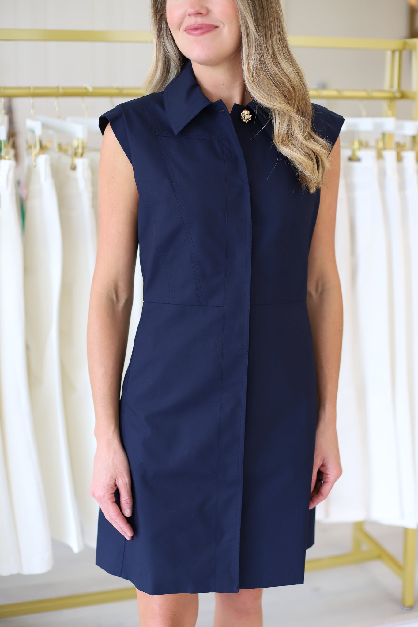 Cris Sleeveless Dress Small / Navy Cris Sleeveless Dress Small / Navy