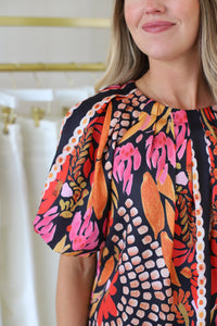 Paved Petals Scarf Print Top