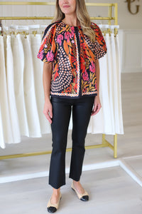 Paved Petals Scarf Print Top