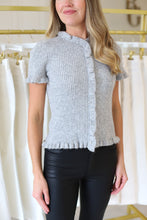 Short Sleeve Ruffle Trim Sweater