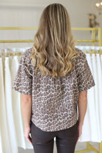 Leopard Denim Pocket Top