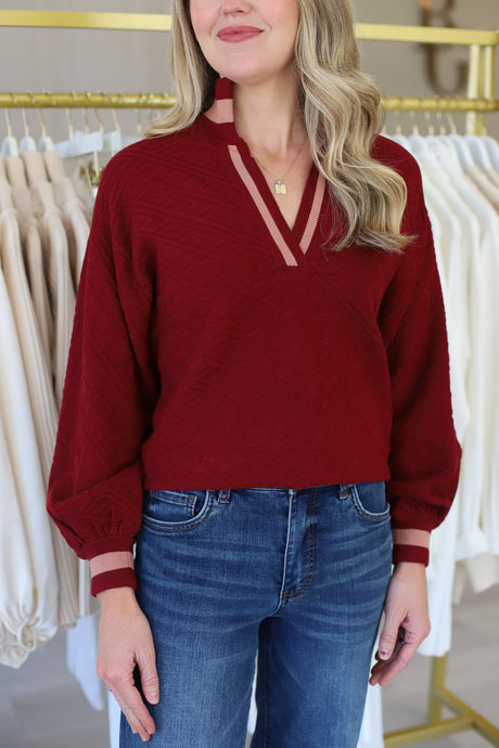 Lolli Sweater, Merlot Monogram