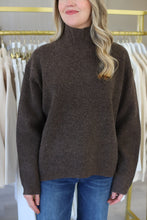 Solid Turtleneck Sweater, Chocolate