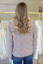 Gingham Check Collar Jacket, Brown