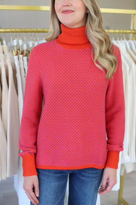 Boxy Turtleneck, Raspberry