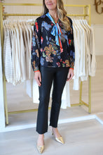 V-Neck Midnight Garden Blouse