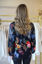 V-Neck Midnight Garden Blouse