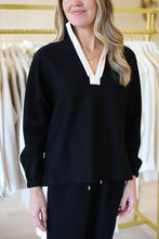 Long-sleeve Poppy Top, Midnight Vanilla