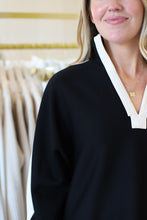 Long-sleeve Poppy Top, Midnight Vanilla