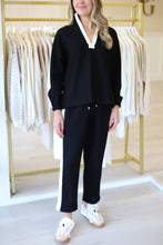 Long-sleeve Poppy Top, Midnight Vanilla