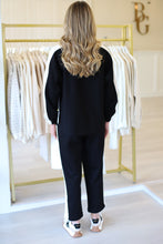 Long-sleeve Poppy Top, Midnight Vanilla