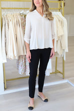 Tan Cuffed Button Blouse