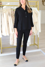 Black Button Blouse
