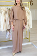 Washed Satin Asymmetrical Pleated Pants, Mocha