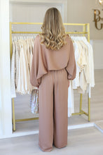 Washed Satin Asymmetrical Pleated Pants, Mocha