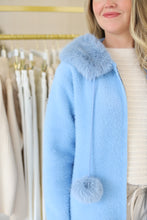 Suraya Knitted Brush Coat, Blue