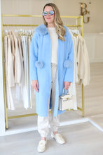 Suraya Knitted Brush Coat, Blue