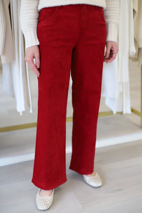 Jean High Rise Flare, Red